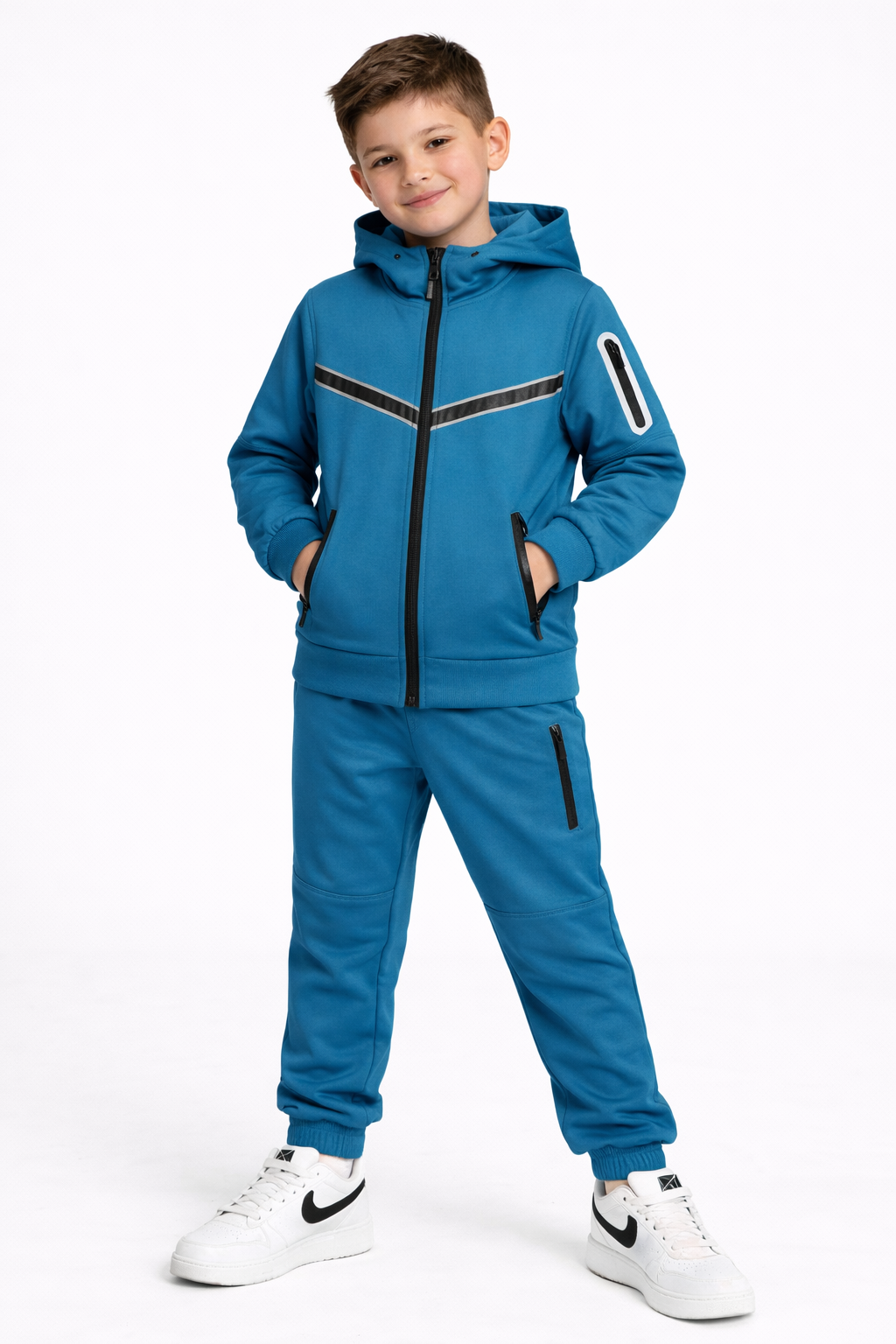 TLC Unisex Girls & Boys Tracksuit with Hood and Zipped Pockets for Warm Winter