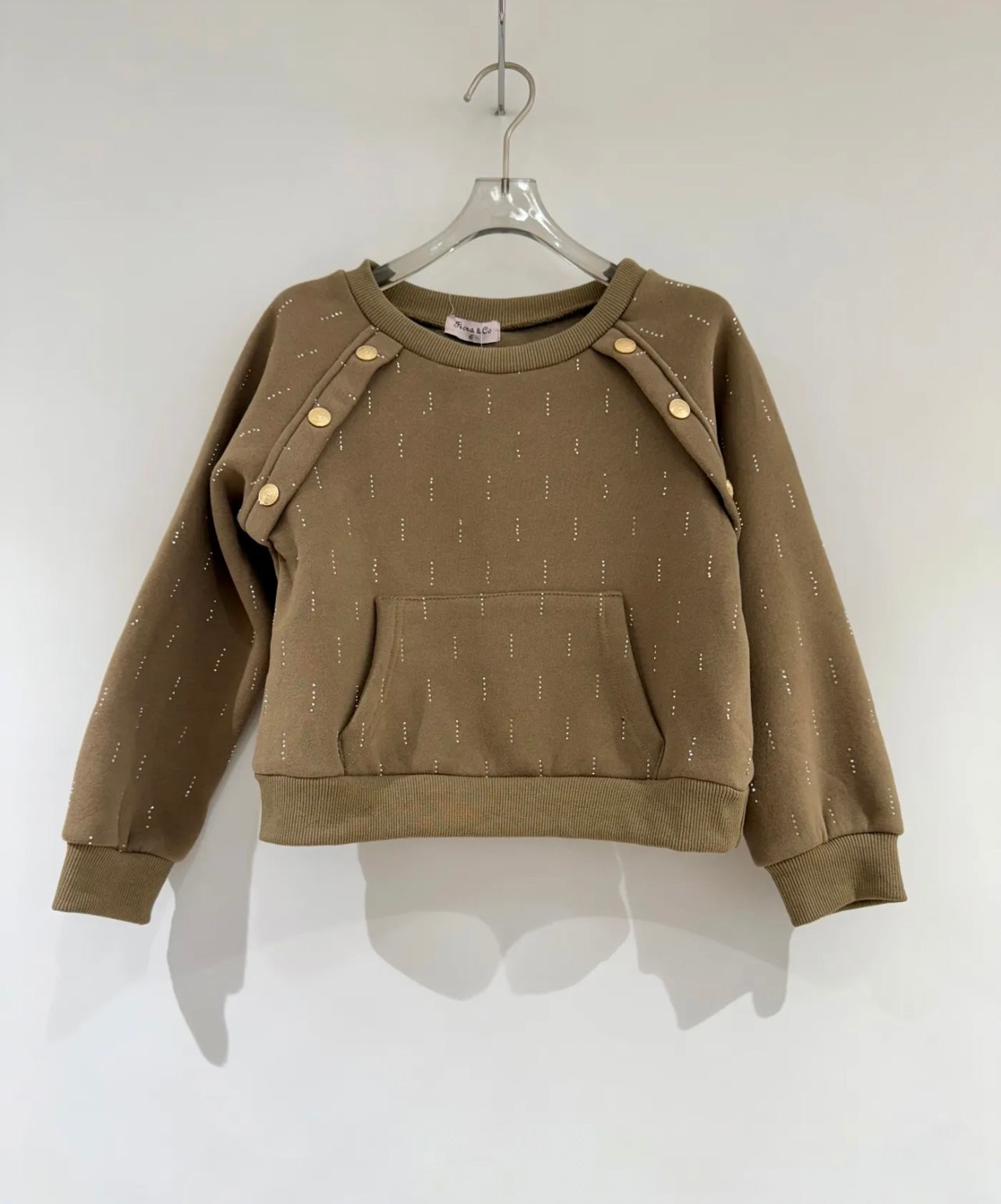 Girls Sweatshirt & Flare Trousers co-ord Set with Diamantés & Buttons 4-14 years