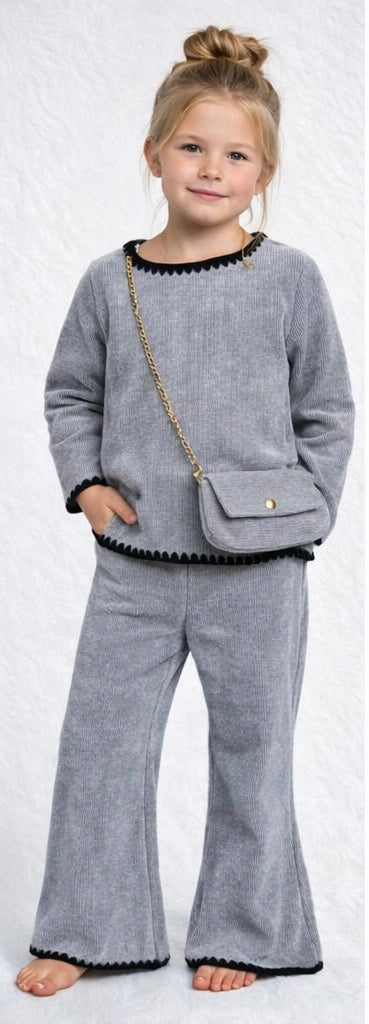 Girls velour coord sets warm winter with handbag