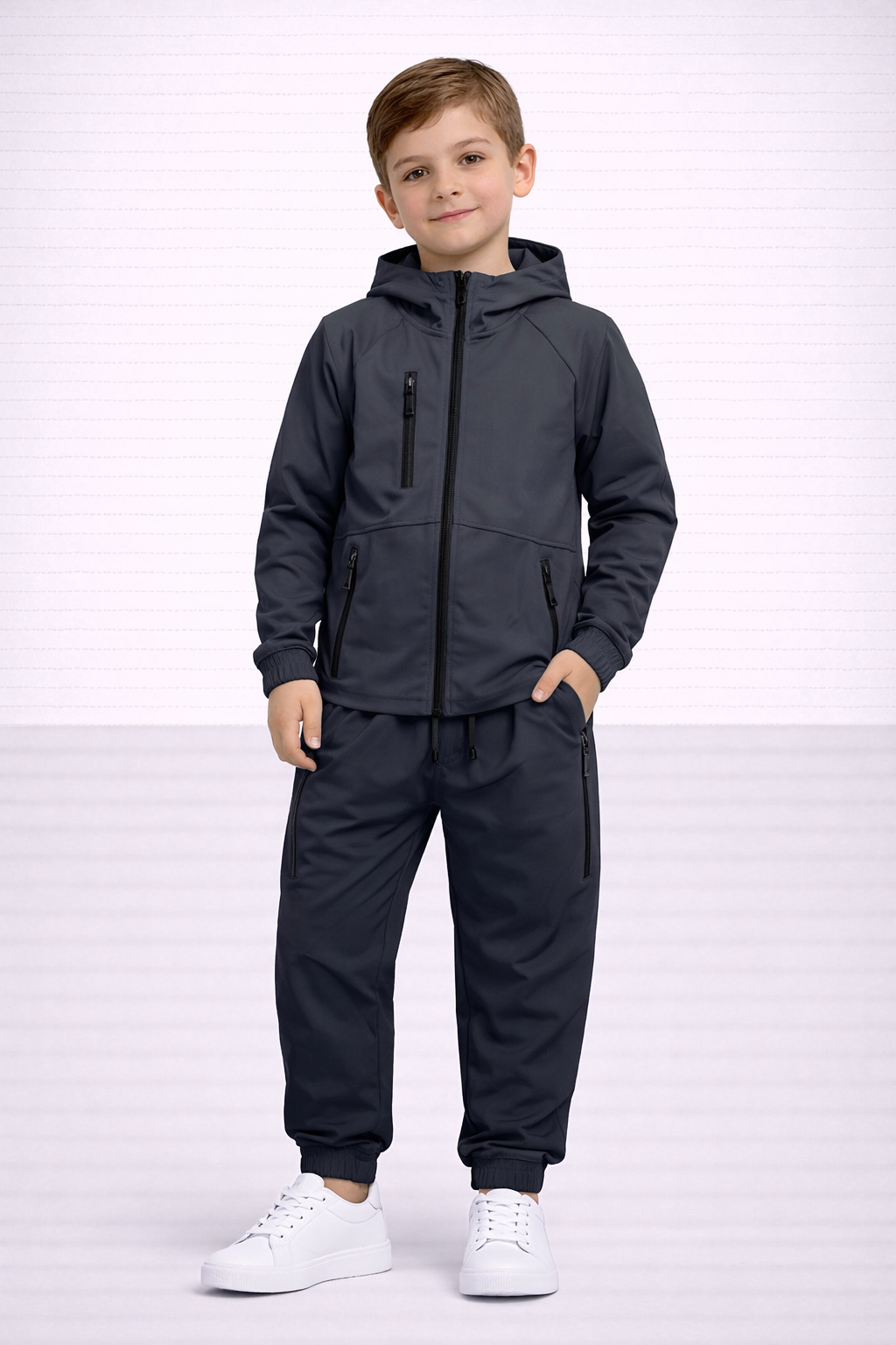 Boys DRI Chest Pocket Tracksuit Set with Zipped Pockets & Hoody