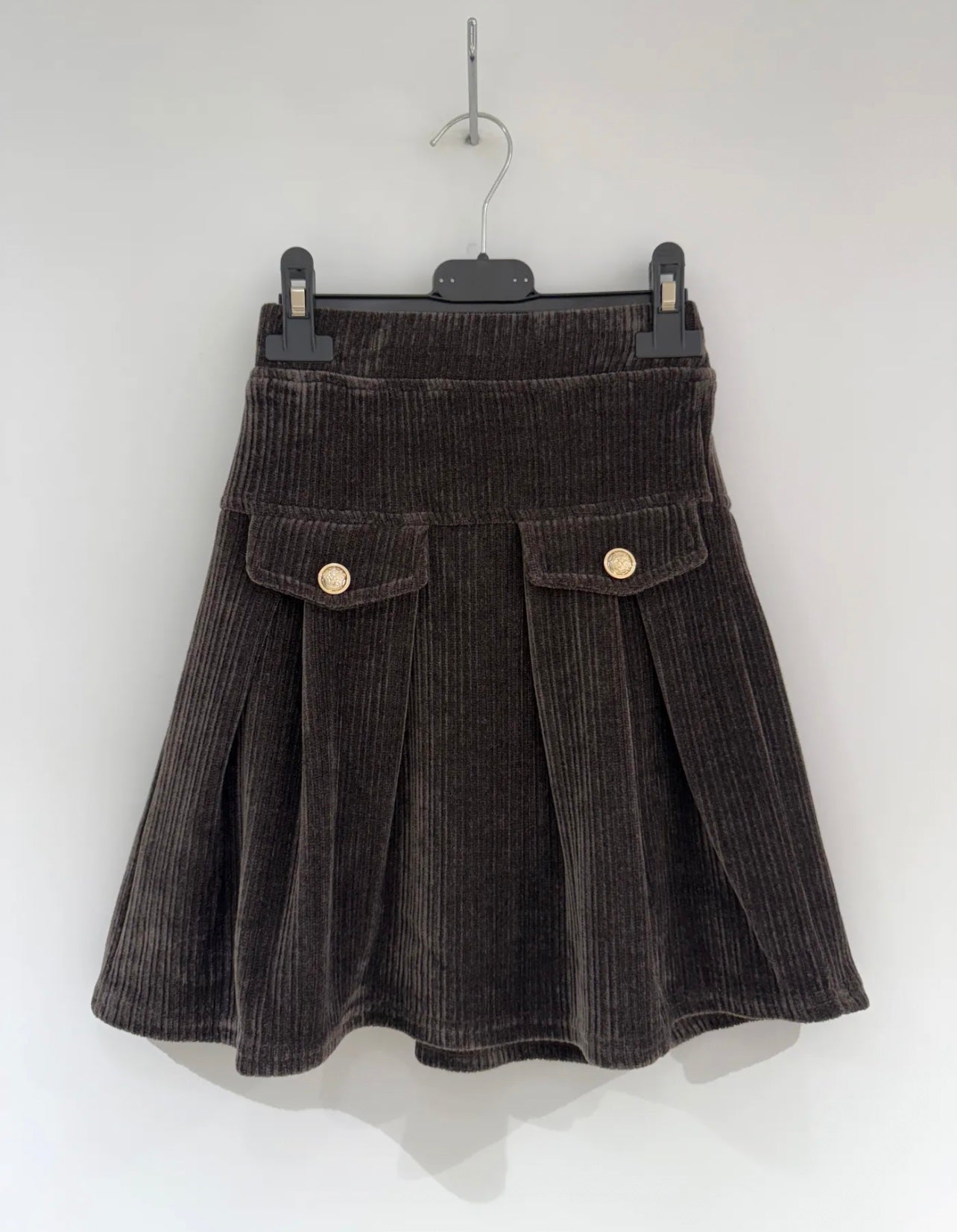 Girls Velour Skirt with Buttons 2-12 years
