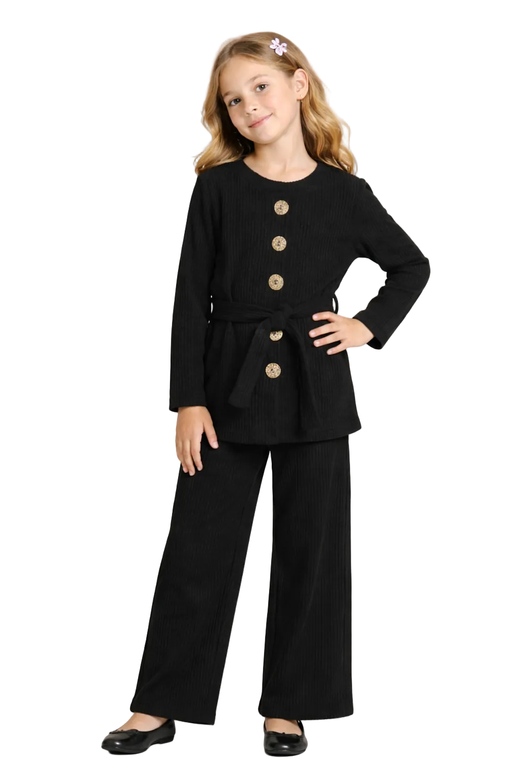 Girls Corduroy Modest Trouser and Top Set