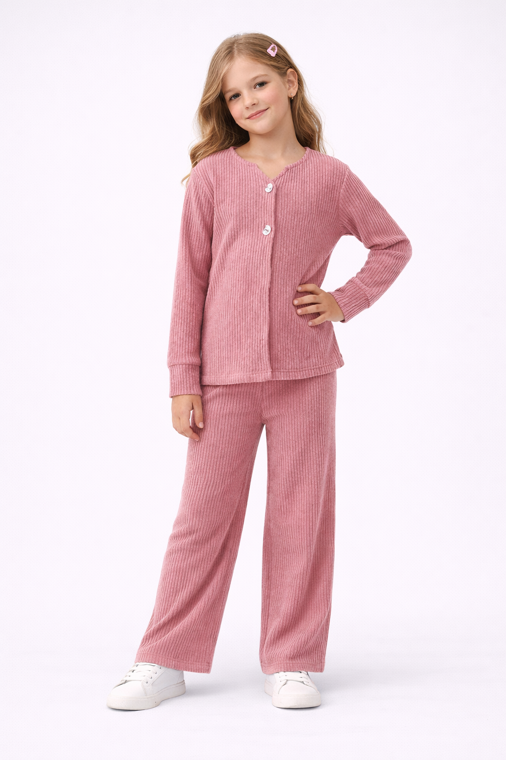 Girls Corduroy Button Trouser and Top Set Modestwear