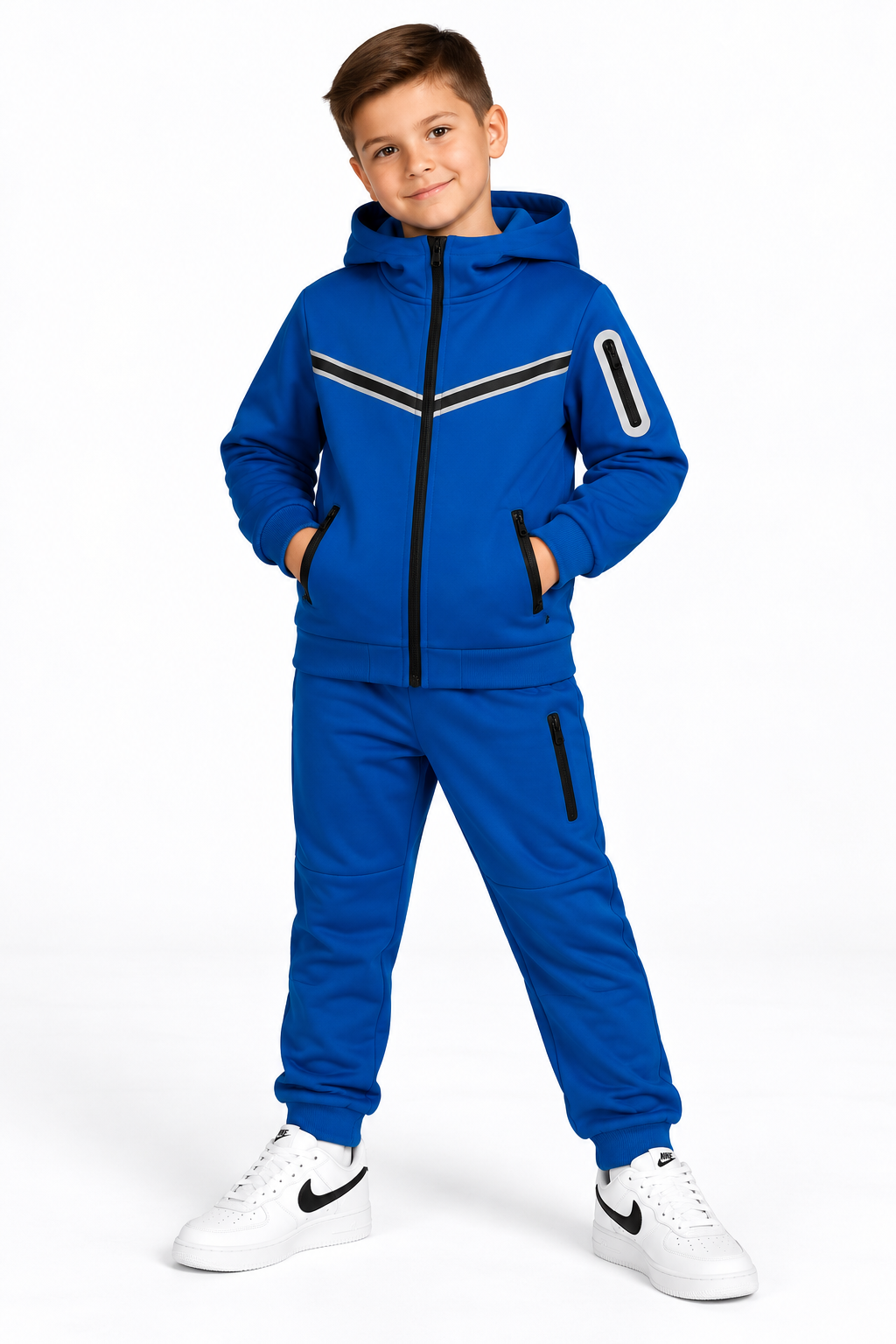 TLC Unisex Girls & Boys Tracksuit with Hood and Zipped Pockets for Warm Winter