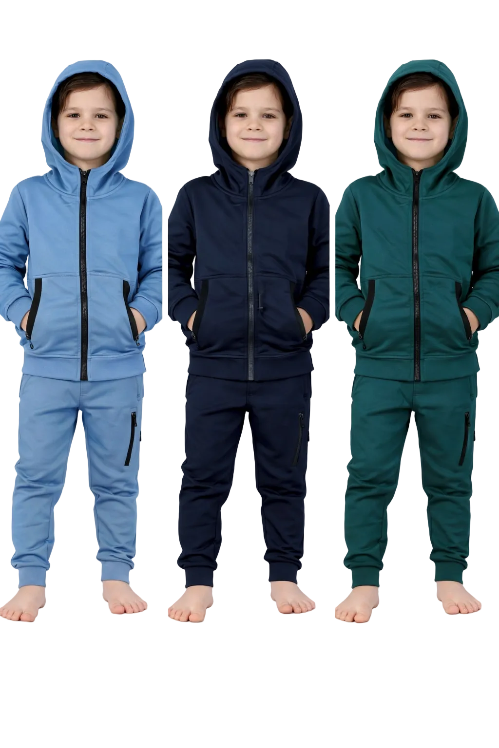 TLC Boys Plain Colour Casual Tracksuit Set with Zip & Zipped pockets outfit Tracksuits Boy Warm Winter