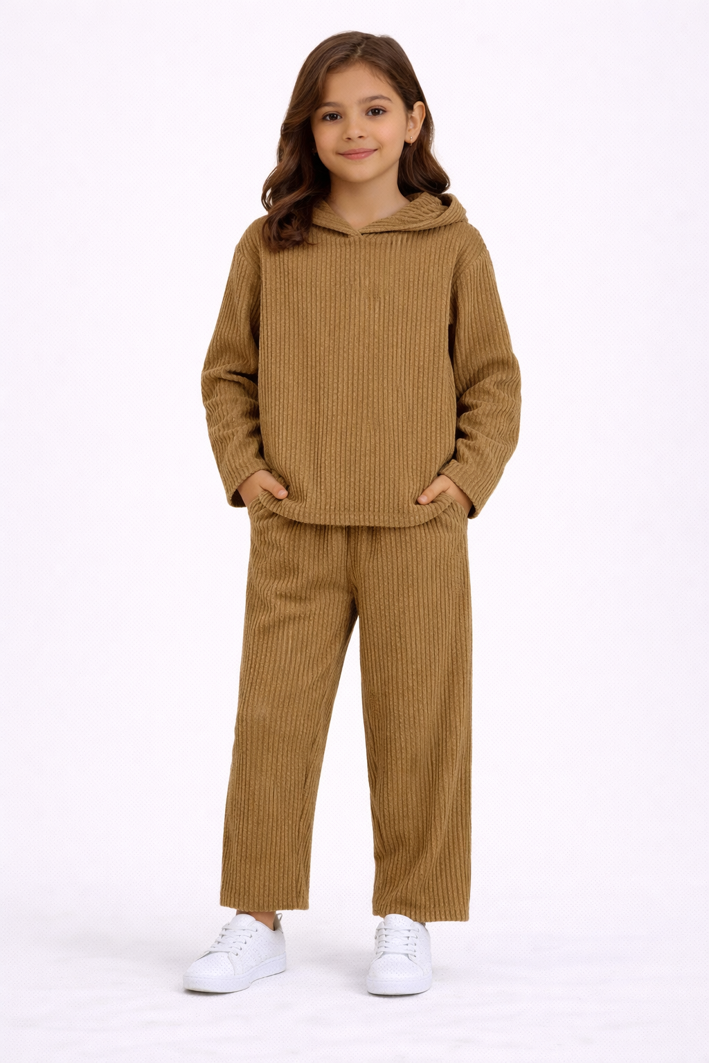 TLC Girls Ribbed Hooded Coord set Tracksuit Warm Winter Ribbed