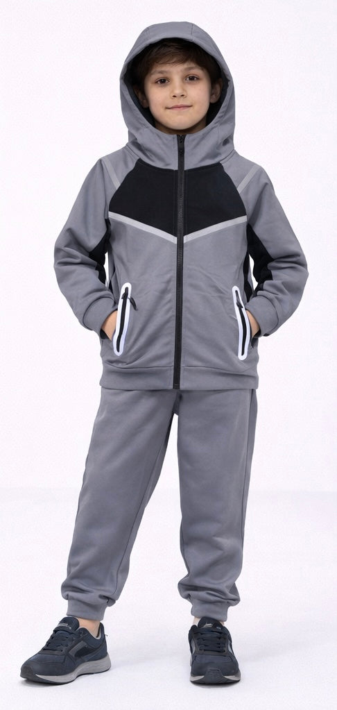 TLC Boys 3700 Tracksuit Hooded Zip Pockets Hood Warm Winter