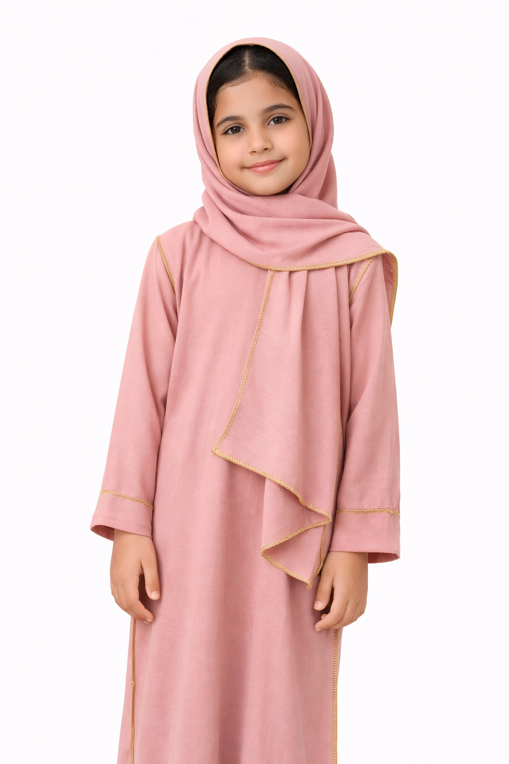 Girls Kids Abayas with Attached Scarf