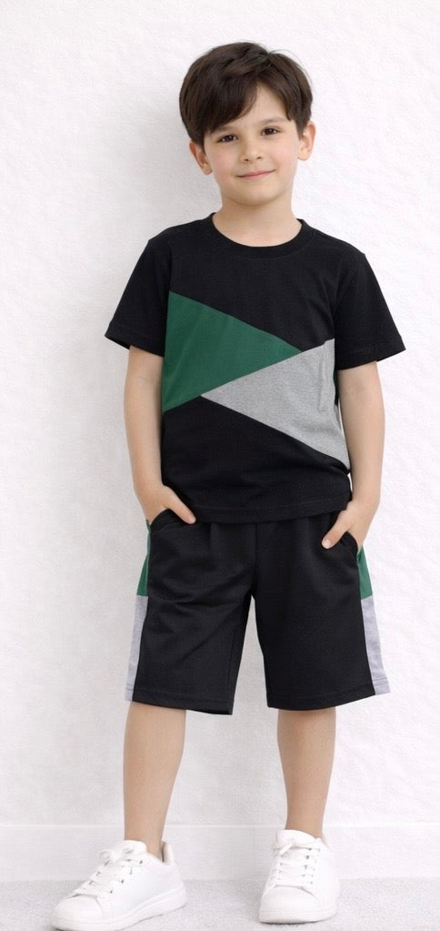 TLC Boys Tshirt and Shorts Summer Set with Pockets - Kids Fashion