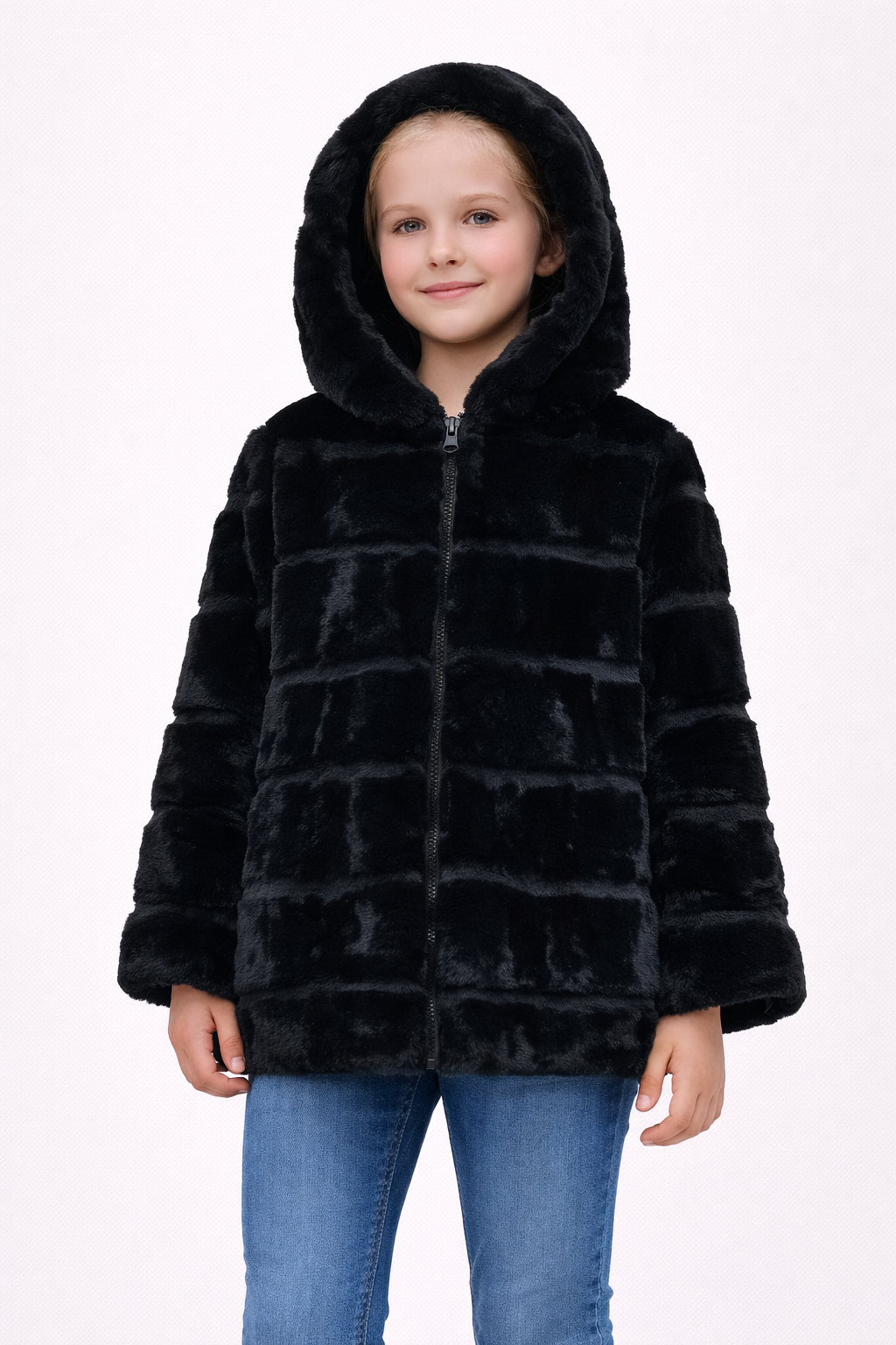 TLC Girls fur jacket coats with hood
