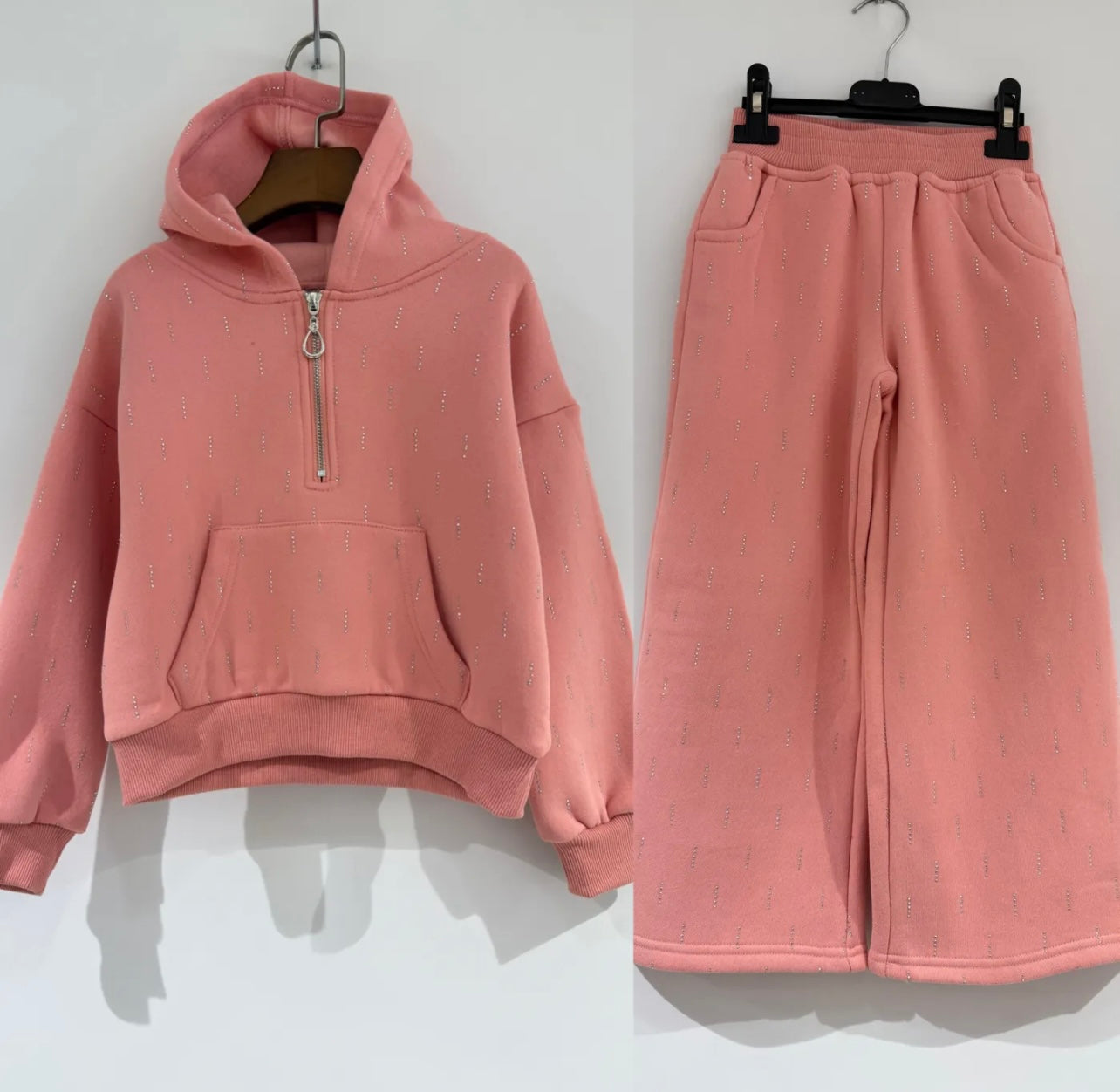 Girls Hoody & Trousers co-ord Set with Diamantés 4-14 years