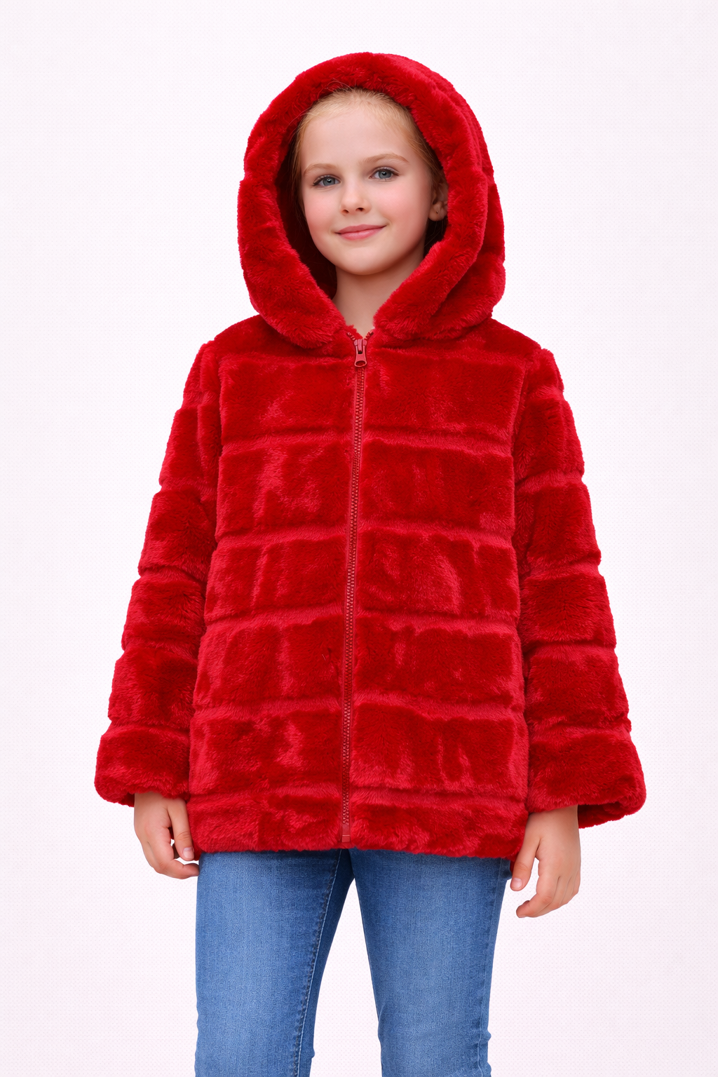TLC Girls fur jacket coats with hood