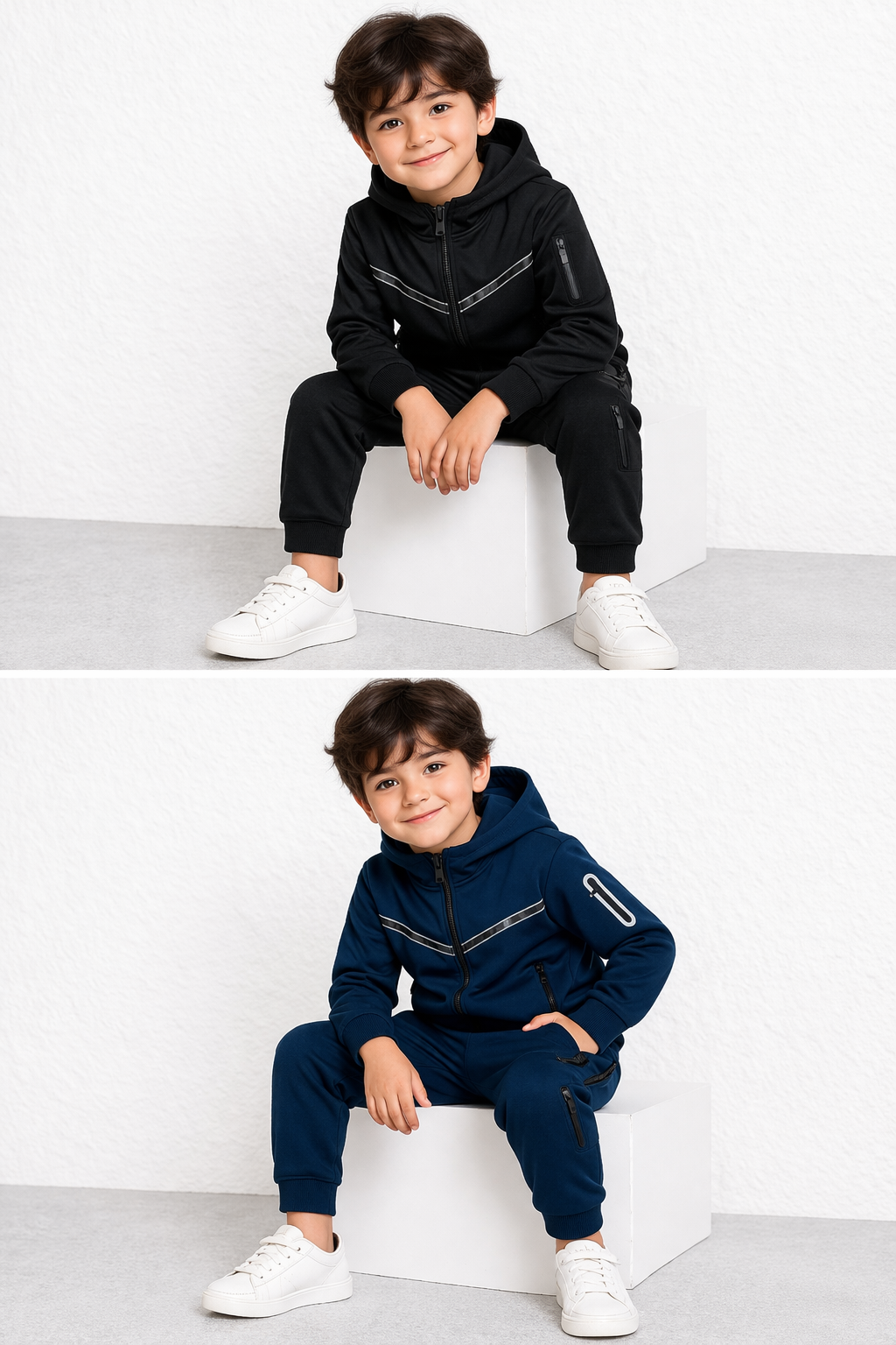 TLC Unisex Girls & Boys Tracksuit with Hood and Zipped Pockets for Warm Winter