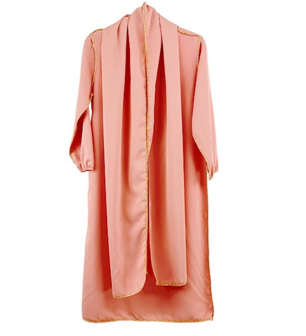 TLC Girls Abaya with hijab & gold detailing